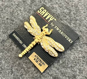 Broche prendedor firmado cisne estrás cristal libélula brillante SWAROVSKI NUEVO CON ETIQUETAS - Imagen 1 de 4