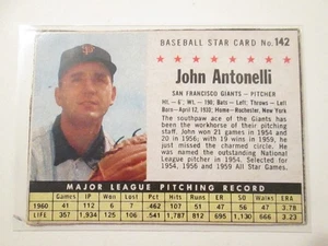 1961 Post Cereal Baseball #142 John Antonelli San Francisco Giants nrmt - Picture 1 of 1