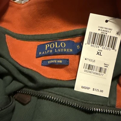 Polo Ralph Lauren 男式 Estate-Rib 棉四分之一拉链套衫 — 第 1/2 张图片