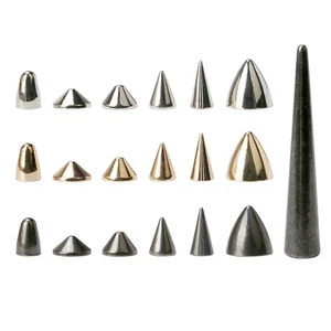 5pcs Silver Spots Cone Screw Metal Studs Leather craft Rivet Bullet Spikes DIY - Picture 1 of 34