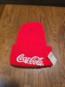 Vintage rote Coca Cola Beanie Mütze neu mit Etikett - Bild 1 von 3