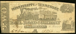 Granada, MS - Mississippi and Tennessee Rail Road Company 2 $ 20. Februar 1862 - Bild 1 von 2