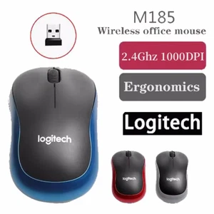 Logitech M185 Wireless Optical Mouse + USB Receiver Fit Compact PC Laptop Mouse - Picture 1 of 12