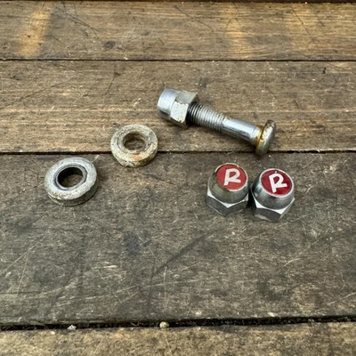 Vintage Raleigh R-Nut Hardware Lot Bolt Red R Logo Seatpost Clamp Cotter BIke - Image 1 of 4