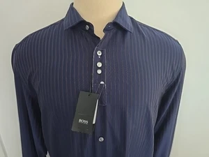 BOSS HUGO BOSS MORENO 407  Black TAG NEW Men's Regular Fit CASUAL SHIRT Sz XL - Picture 1 of 21