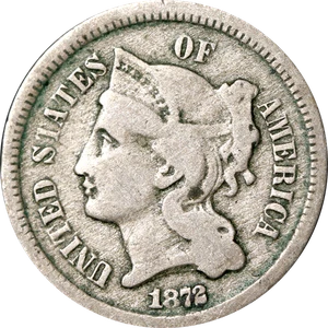 1872 Three (3) Cent Nickel - Picture 1 of 2