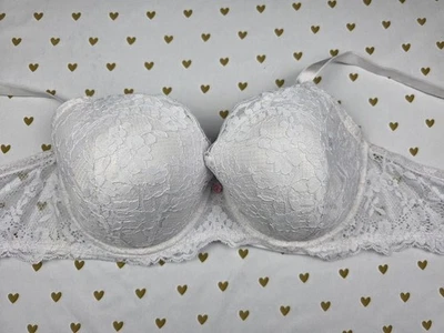 Victorias Secret Dream Angels Lined Demi Balconette Lace Bra White 38D - Image 1 of 4