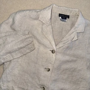 Lands End Damen Leinen Blazer Blau Größe 16 - Bild 1 von 5