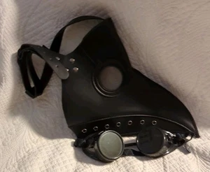 Schwarze Pest Arzt Vogel Maske mit Schweißerbrille Kostüm Halloween Steampunk - Bild 1 von 6