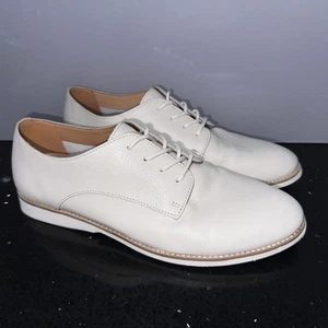 Near New ROLLIE Derby Leather White Flats Womens Size 41 (10) #37389 - Picture 1 of 13