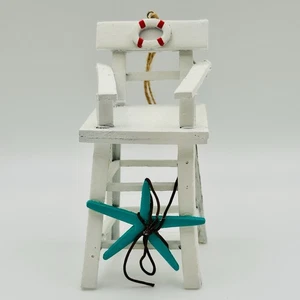 Christmas Holiday Ornament Lifeguard Beach Chair Starfish Nautical Sea Pool Core - Picture 1 of 4