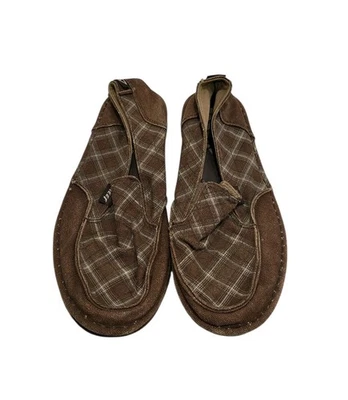 Zapatos Mocasines REEF Para Hombres SOULWOLF Marrón Lona Estampado a Cuadros Suela de Goma Sin Cordones 7 Foto 1 de 4