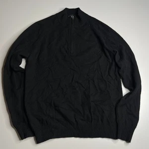 Theory Herren 100% Kaschmir Half-Zip Pullover Schwarz Gr. M Medium - Bild 1 von 6