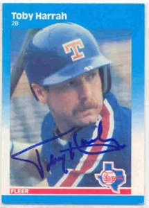 TOBY HARRAH TEXAS RANGERS SIGNED 1987 CARD NEW YORK YANKEES CLEVELAND INDIANS - Picture 1 of 1
