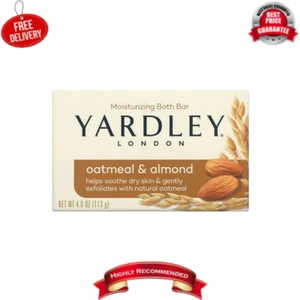 Yardley London Moisturizing Bath Bar Oatmeal & Almond 4.0 Oz - FREE SHIPPING - Picture 1 of 12