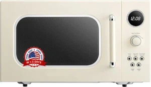 Microondas Retro, Horno Microondas De Sobremesa, Reloj Digital 900W, Rosa Nuevo - Imagen 1 de 8