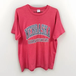 Vintage 80s Nebraska Cornhusker Champion T Shirt Medium Red Soft Thin Big Ten - Picture 1 of 9