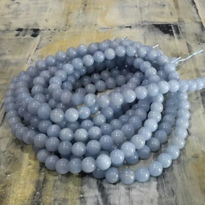 Natural Angelite, Grade A, 8mm Approx 46pce Strand. Free postage. Oz Seller - Picture 1 of 3