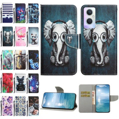 Cat Dog Flower Butterfly Leather Wallet Phone Case For OnePlus Nord N20 N200 5G - Image 1 of 4