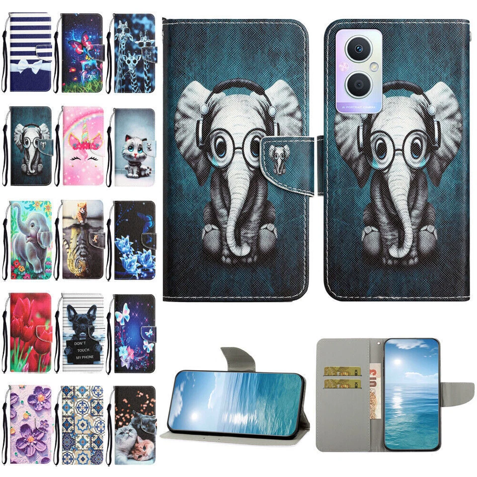 Cat Dog Flower Butterfly Leather Wallet Phone Case For OnePlus Nord N20 N200 5G - Image 1 of 4