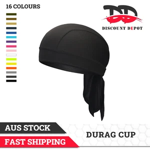 Unisex Bandana Durag Headwear Soft Silk Pirate Cap Wrap Fashion Men Women - Picture 1 of 24