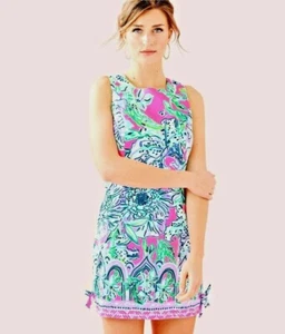 New Lilly Pulitzer Mila Shift cotton Dress in Pink Tropics R$188 Size 4 - Picture 1 of 12