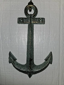 Hierro Fundido Turquesa 7.5" Metal Decorativo Océano Ancla Náutica Decoración de Pared  - Imagen 1 de 7