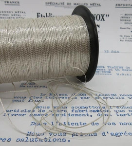 6 yds Tiny Metallic Silver Twine Cord 1mm - Picture 1 of 1