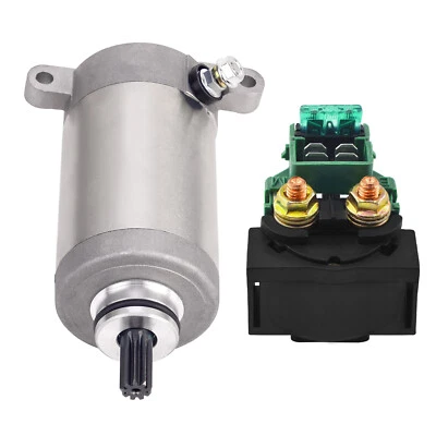 Starter Motor & Relay Solenoid for Kawasaki Bayou 220 KLF220A Bayou 250 KLF250A — 第 1/4 张图片