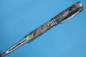 Bolígrafo Artisan Jr. para Caballeros en Cromo con Cáscara de Abulón Paua Natural - Imagen 1 de 12