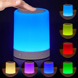 Night Light Bluetooth Speaker, Touch Lamp for Bedroom, Portable Dimmable Colo... - Picture 1 of 6