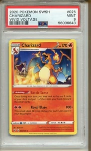 GCC Pokémon Charizard Tensione Vivida 025/185 Non Olo Raro Psa 9 Nuovo di zecca - Foto 1 di 2