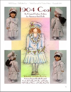 "1904 Coat and Hat" Fashion Pattern for American Girl Nelly, Samantha and others - Picture 1 of 6