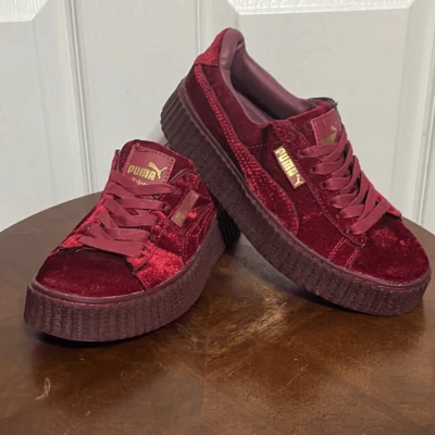 Tênis plataforma Puma Fenty by Rhianna creepers camurça bordô tamanho 6.5 - Excelente estado usado - Imagem 1 de 4