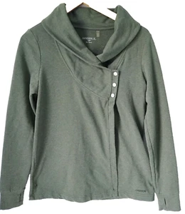 Danskin Green Shirt Jacket Shacket Womens Size Small Long Sleeve Thumb Holes - Picture 1 of 4