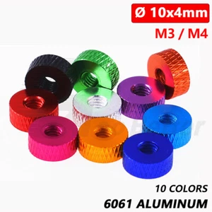 M3 M4 Aluminum Knurled Thumb Nuts Round Spacers Standoff Hand Grip Knob Anodised - Picture 1 of 8