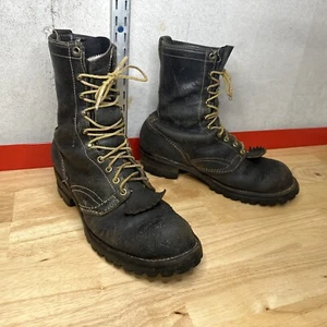 Wesco Logger Boots Men’s Size 12.5 Black Well Worn - Picture 1 of 10