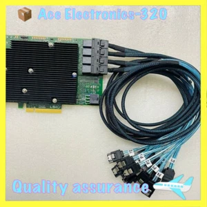 LSI 9300-16I SAS 12GB/S HBA BUS ADAPTER CARD IT Mode 4*SFF-8643 SATA Cable - Picture 1 of 5