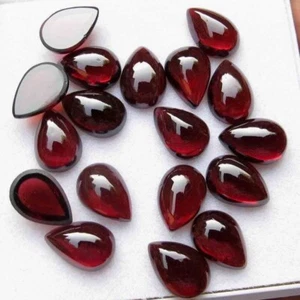 Wholesale Lot of 8x5mm Pear Cabochon Natural Garnet Loose Calibrated Gemstone - Picture 1 of 9