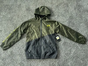 Under Armour Boys Wintuck Hooded Zip Windbreaker Youth Medium NWT - Picture 1 of 2