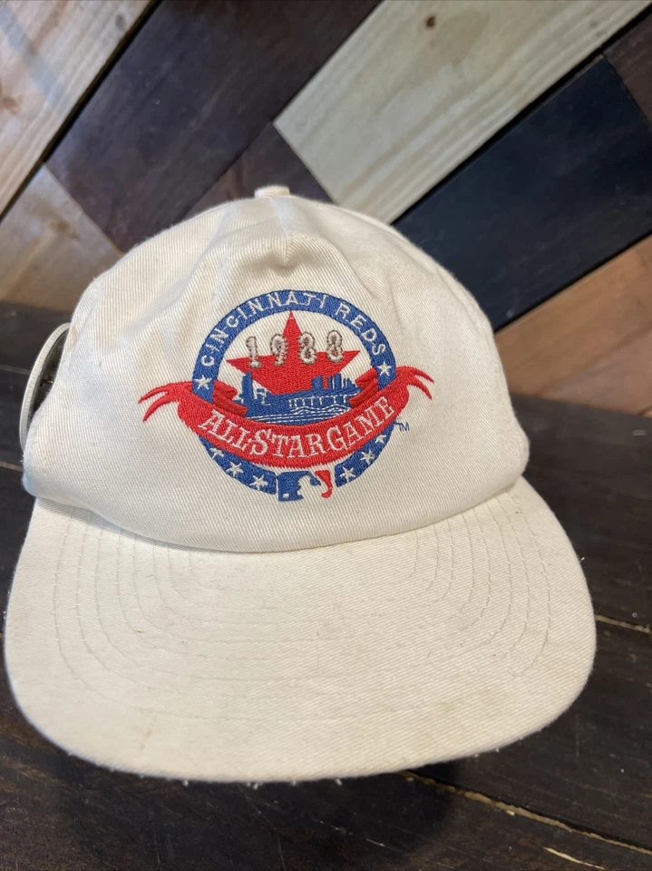 Cincinnati 1988 MLB All-Star Game Cap Snap Back Cincy Baseball Reds White W/ Pin - Image 1 of 4