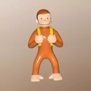 Curious George mit Rucksack PVC Cake Topper Figuren 2" B18 - Bild 1 von 4