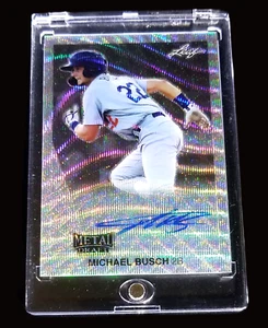 MICHAEL BUSCH Auto 2019 Leaf Metal Throwback Silver Wave Prismatic Auto /30 Cubs - Picture 1 of 4