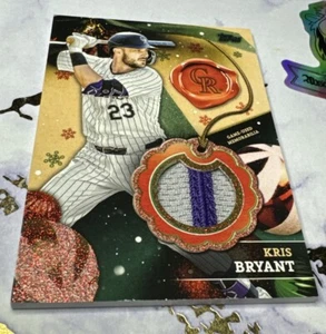 2024 Topps Holiday Mega Kris Bryant RC-KB Relic Player Worn 2-color Patch 06/10 - Bild 1 von 3