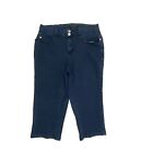Ashley Stewart Capri Women's size 12 Dark Wash Blue Denim Jeans