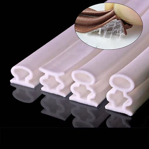 White Draught Excluder / Protection Security Door Sealing Strip Self Adhesive - Picture 1 of 2