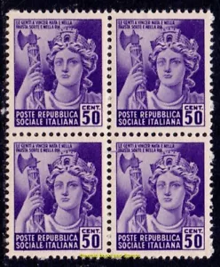 EBS Italy RSI 1944 - Republic with Fasces - 507 BLOCK MNH** - Picture 1 of 1