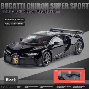 Bugatti Chiron Alu-Automodell im Maßstab 1:18 mit Licht & Sound - ideales Geschenk für  - Bild 1 von 15