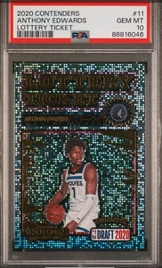 2020 Contenders — Lottery Ticket — Anthony Edwards — ROOKIE — 💎 MINT PSA 10 - Picture 1 of 3