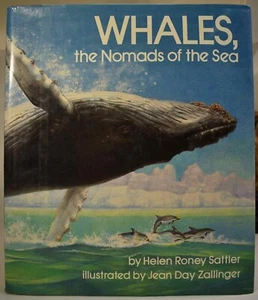 1987 WHALES NOMADS OF THE SEA Helen Sattler Jean Zallinger illus 1st ed VG HCDJ - Picture 1 of 15